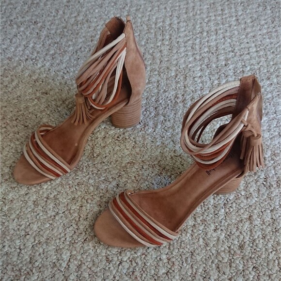 Jeffrey Campbell brown Pallas Rope Heels Ankle Strap Sandals size 8.5 - Picture 1 of 13